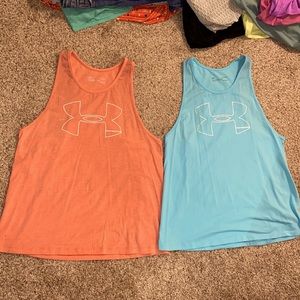 Under Armour Orange and Blue Tank Tops